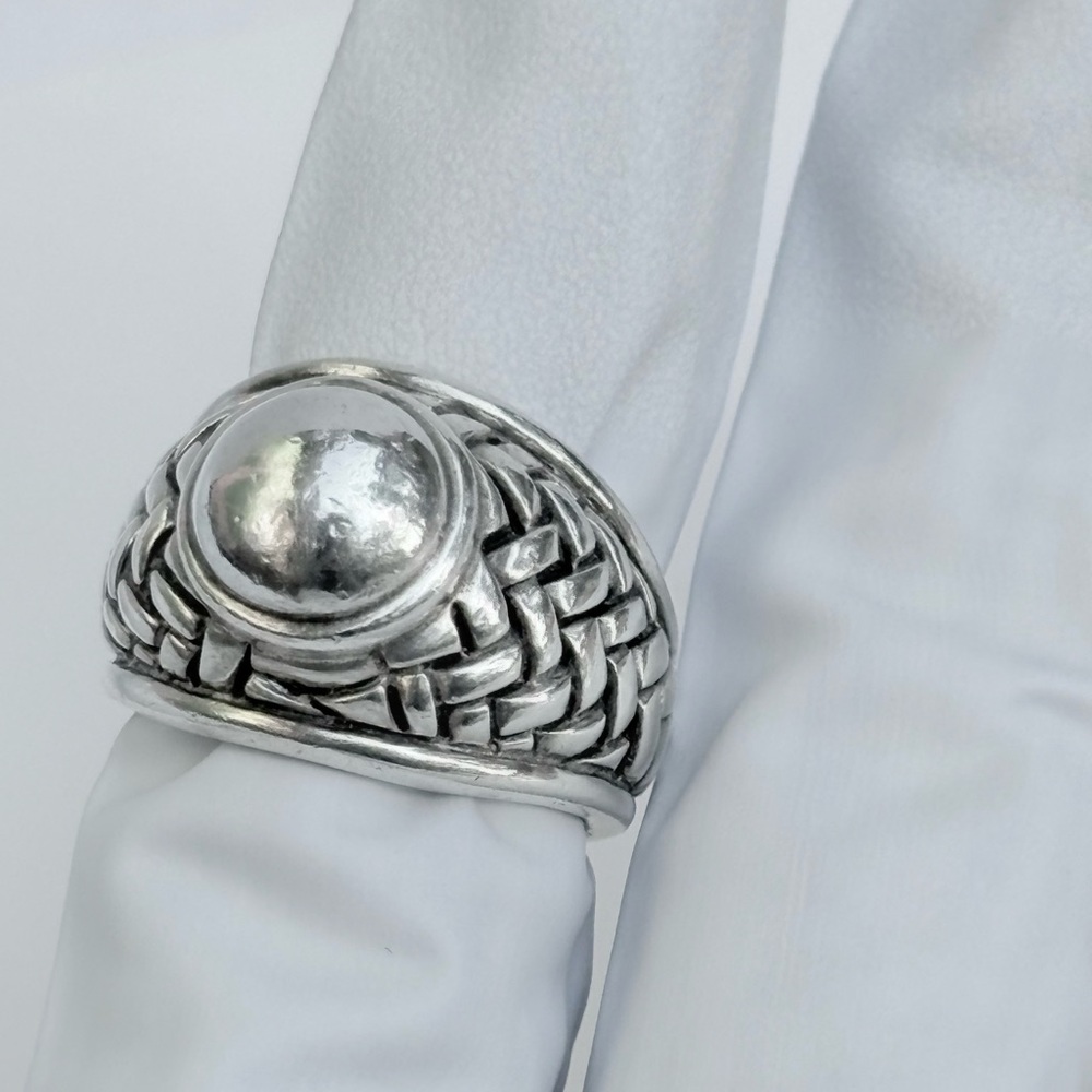 Barry Kieselstein-Cord Designer Sterling Silver Woven Dome Ring